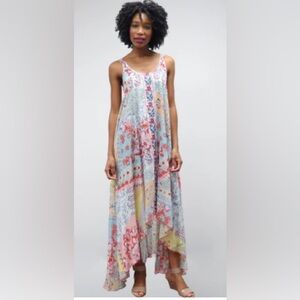 NWT Love Kyla Silk Blend Dahna High Low Bohemian Maxi Dress